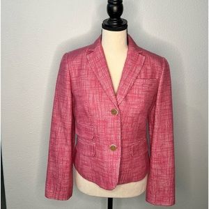 Talbots EUC Pink Tweed 2-button Blazer Size 2P